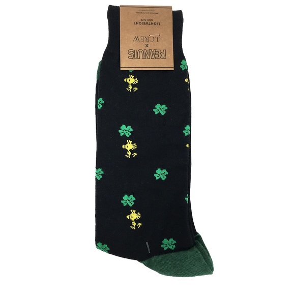 J. Crew Men’s Peanuts Woodstock Lucky Clover Socks - Picture 1 of 5